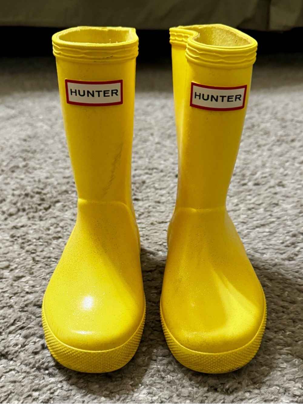 Hunter Yellow Rain Boots, Size 10T (Girls)